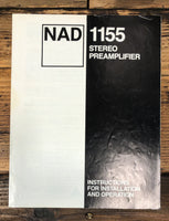 NAD Model 1155 Preamp / Preamplifier Owners / User Manual *Original*