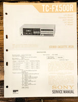 Sony TC-FX500R Cassette Service Manual *Original*