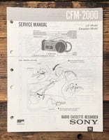 Sony CFM-2000 Radio Cassette  Service Manual *Original* #2