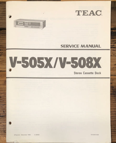 TEAC V-505X V-508X Cassette Service Manual *Original*