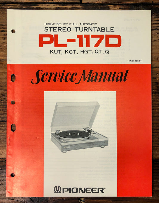 Pioneer PL-117D Turntable Service Manual *Original*