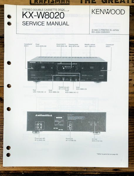 Kenwood KX-W8020 Cassette  Service Manual *Original*