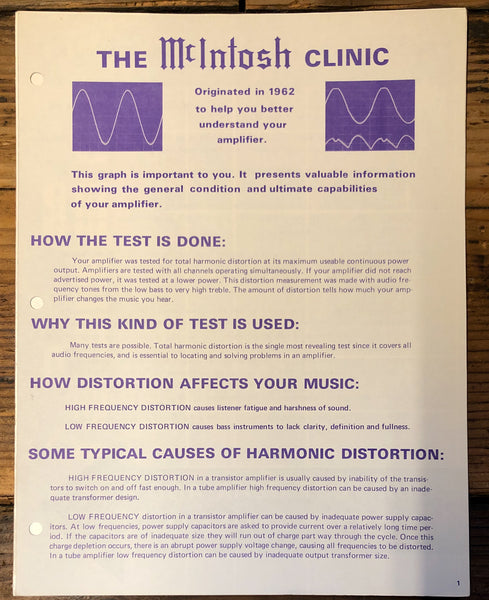 McIntosh  Amplifier Test Clinic   3 pg Dealer Brochure  *Original* #2