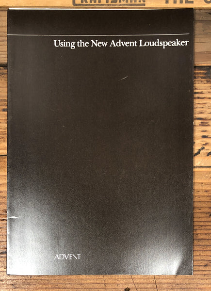 Advent New Advent  Speaker Owners / User Manual *Original*