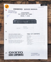 Onkyo T-4038 Tuner  Service Manual *Original*