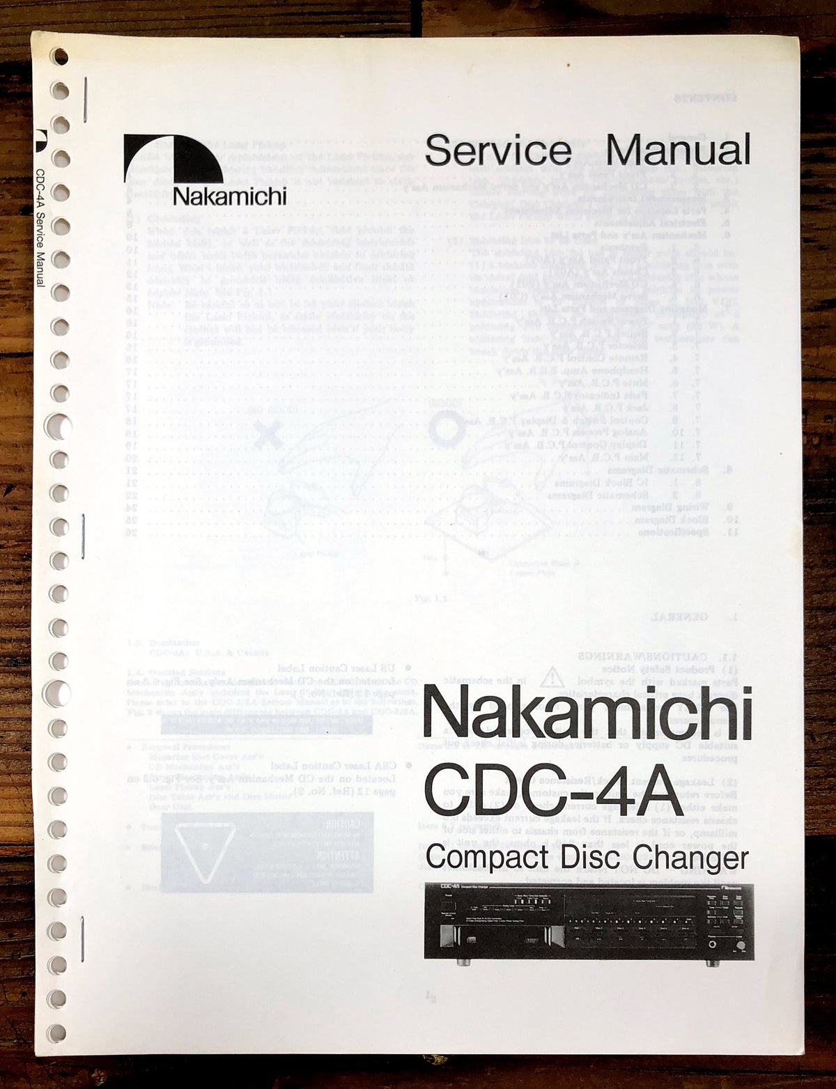 Nakamichi CDC-4A Compact Disc Changer Service Manual *Original*