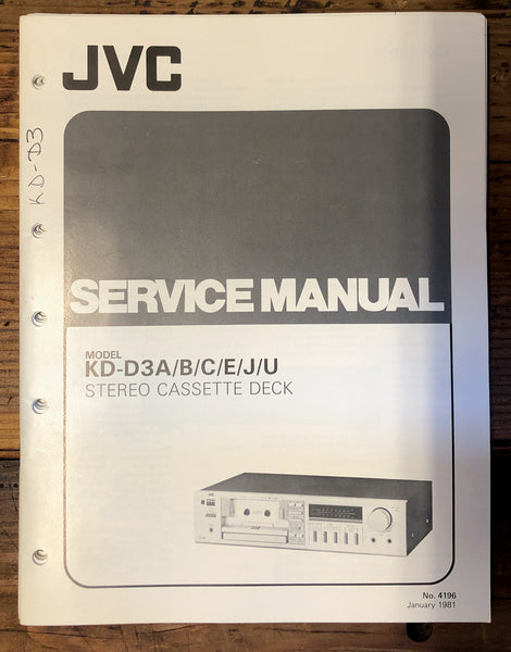 JVC KD-D3A Cassette  Service Manual *Original*