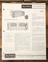 Altec Model 9440A Amplifier  Owner / User Manual *Original*