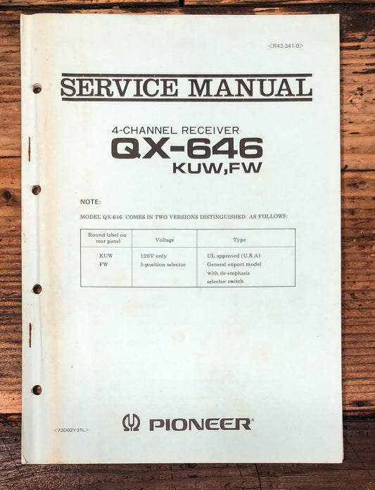 Pioneer QX-646 Receiver Service Manual *Original*