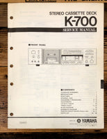 Yamaha K-700 Cassette  Service Manual *Original*