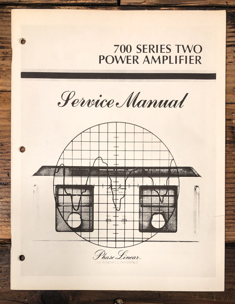 Phase Linear Model 700 MK2 / Series 2 Amplifier Service Manual *Original*