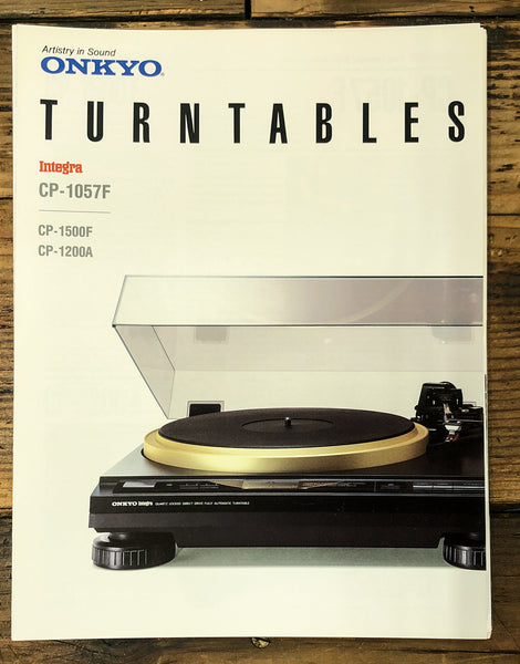 Onkyo CP-1200A CP-1500F CP-1057F Turntable 3 pg Dealer Brochure  *Original*