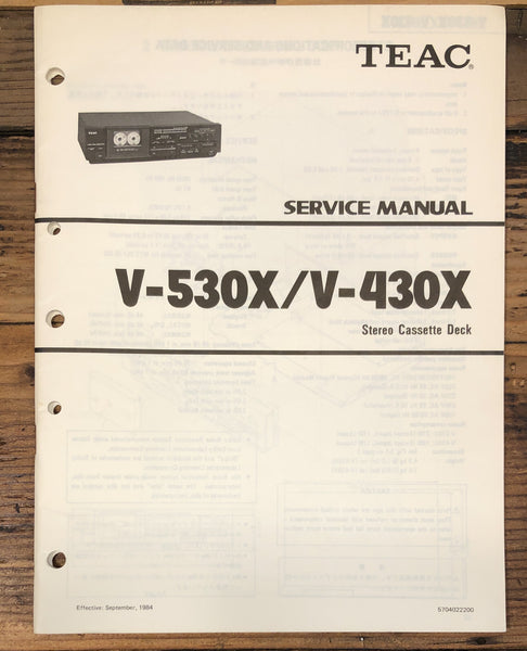 TEAC V-530X V-430X Cassette Service Manual *Original*