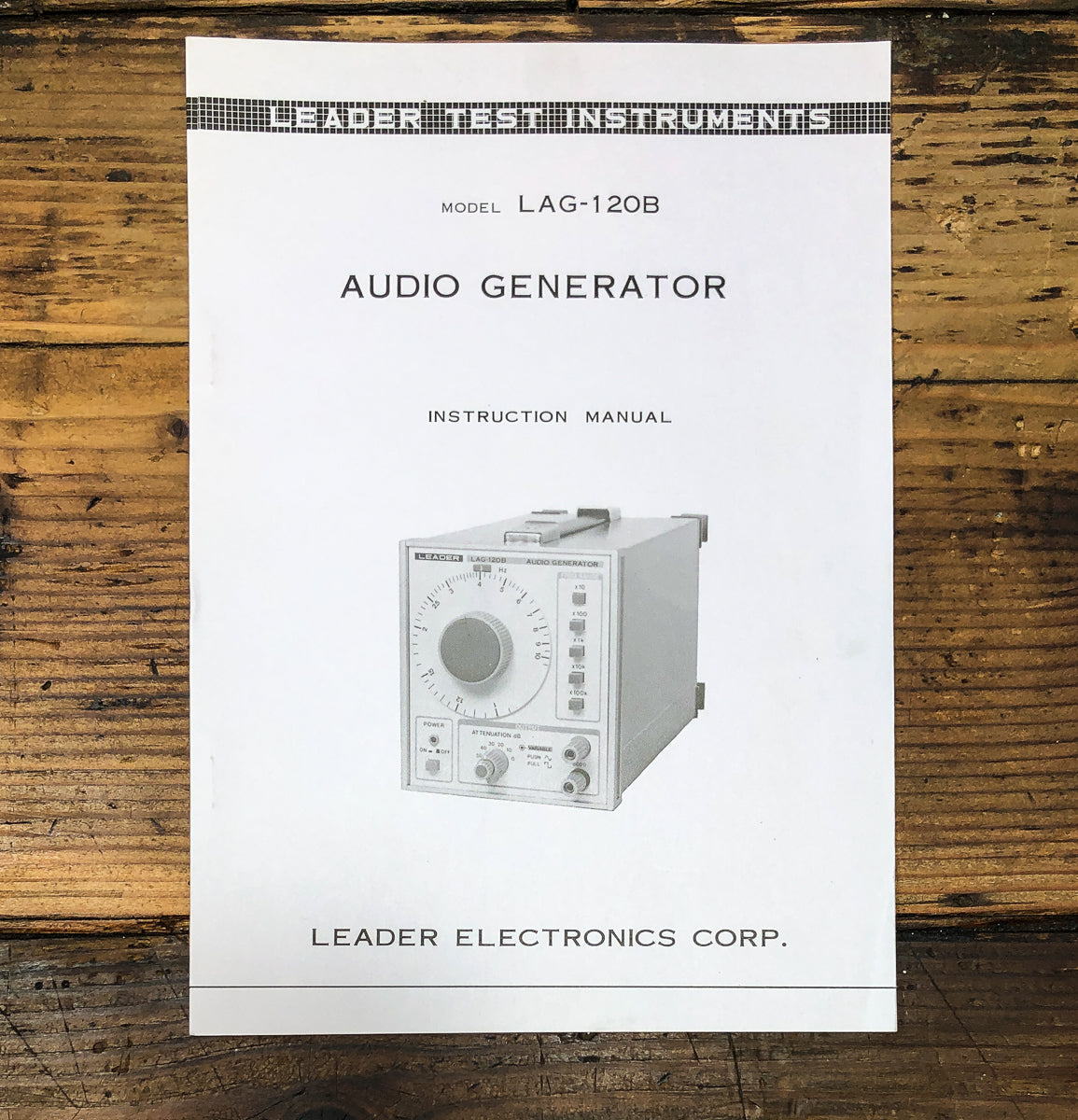 Leader LAG-120B Audio Generator Owners / User Manual *Original*