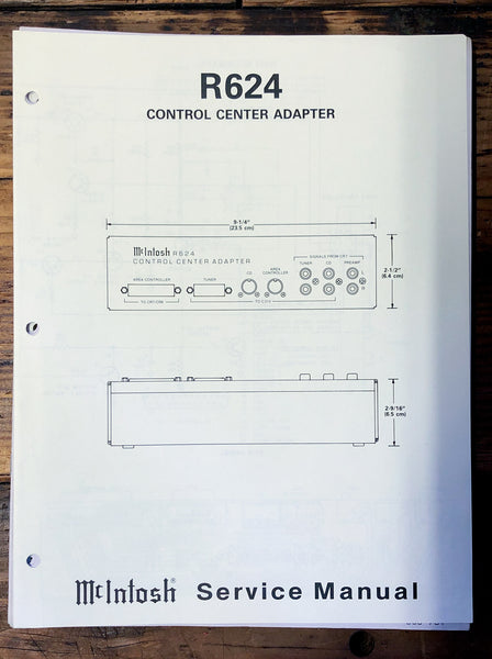 McIntosh R624 Adapter  Service Manual *Original*