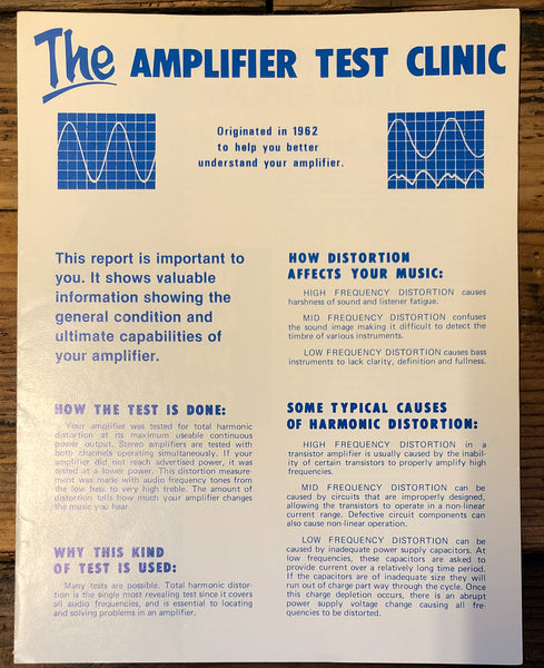 McIntosh  Amplifier Test Clinic   3 pg Dealer Brochure  *Original* #3