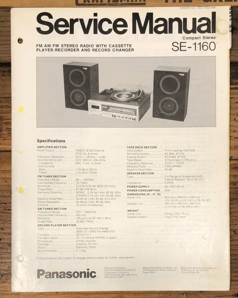 Panasonic SE-1160  Service Manual *Original*