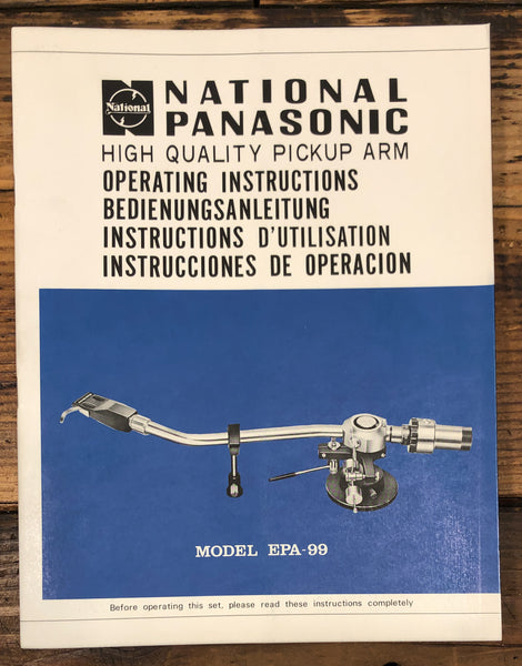 National Panasonic EPA-99 Tonearm  Service Manual *Original*