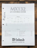 McIntosh MX132 MX-132 AV Control Center  Service Manual *Original*