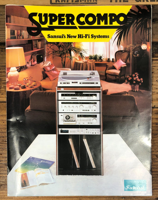 Sansui SuperCompo Foldout Poster  FR-D55 D-300M D-95M Brochure *Original*