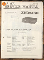 Aiwa AD-R450 Cassette  Service Manual *Original*