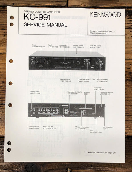 Kenwood KC-991 Preamp / Preamplifier  Service Manual *Original*