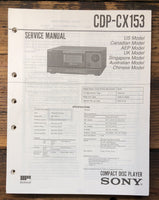 Sony CDP-CX153 CD Player  Service Manual *Original*