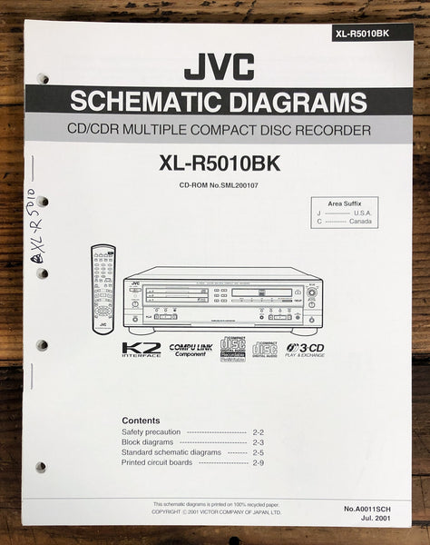 JVC XL-R5010 XL-R5010BK CD Recorder  Service Manual *Original*
