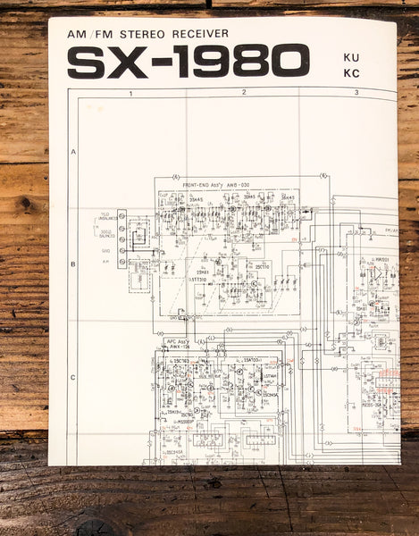 Pioneer SX-1980 KU KC Receiver Large Fold Out Schematic *Original*