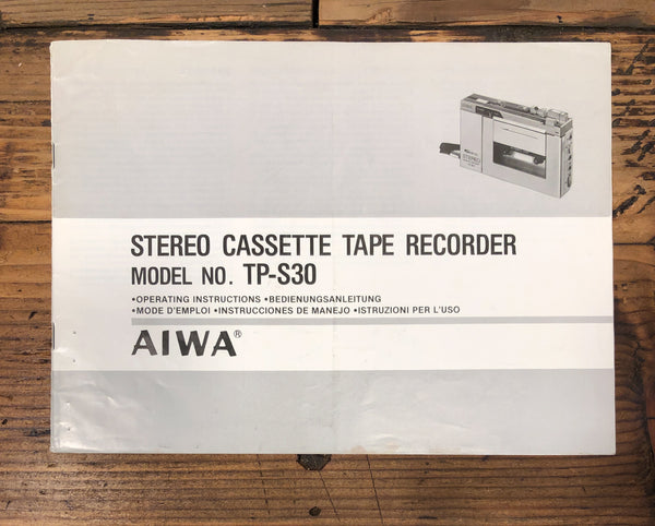 Aiwa TP-S30 Tape Recorder Owners / User Manual *Original*