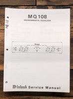 McIntosh MQ-108 MQ-108 Equalizer  Service Manual *Original*