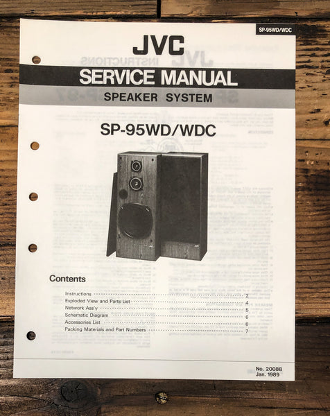 JVC SP-95 WD  Speaker Service Manual *Original*