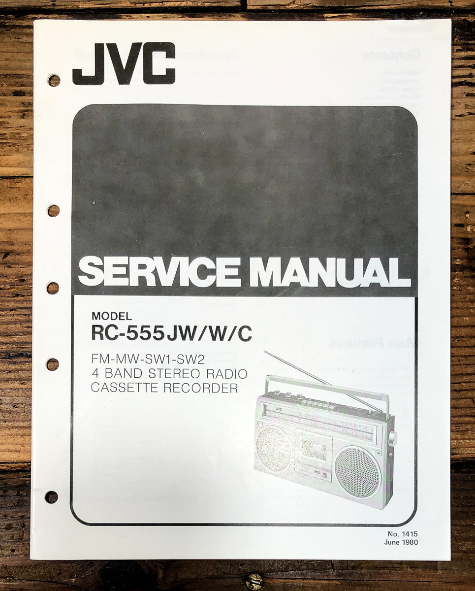 JVC RC-555 Radio Cassette Service Manual *Original*