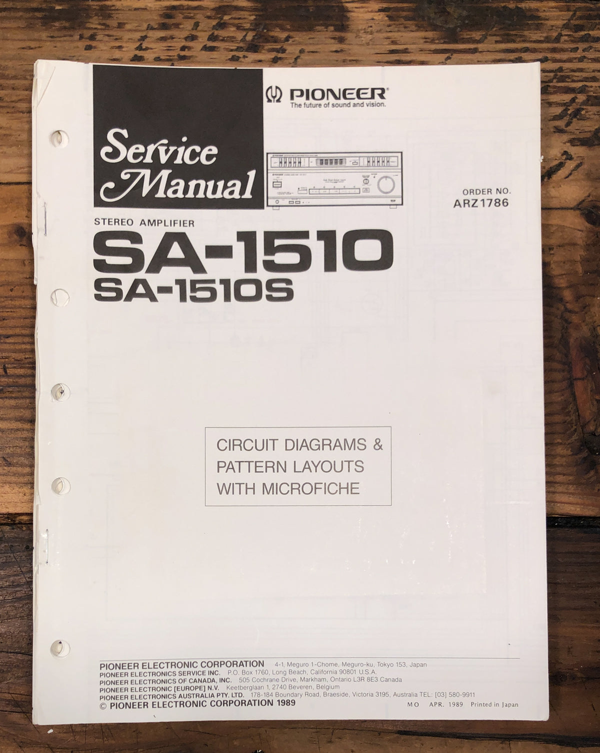 Pioneer SA-1510 SA-1510S Amplifier  Service Manual *Original*