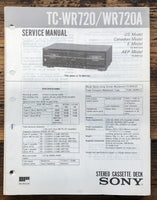 Sony TC-WR720 TC-WR720A Cassette  Service Manual *Original*