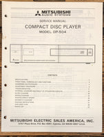Mitsubishi DP-504 CD Player  Service Manual *Original*