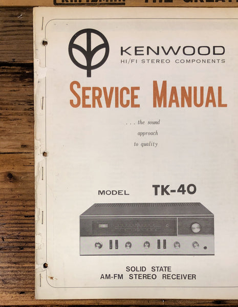 Kenwood TK-40 Receiver  Service Manual *Original*