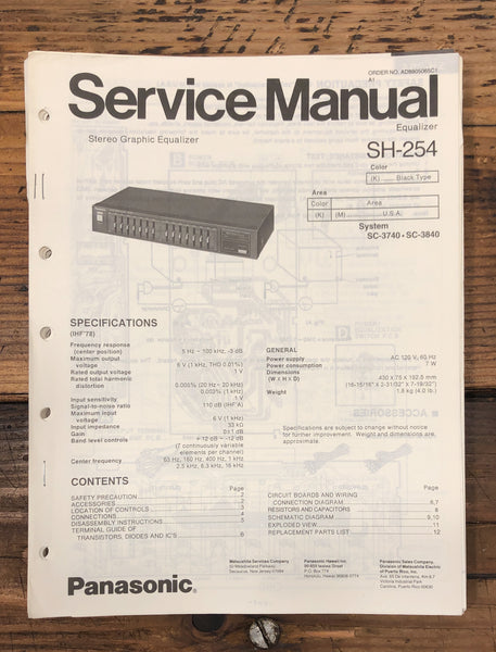 Technics SH-254 Graphic Equalizer  Service Manual *Original*