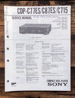 Sony CDP-C77ES -C87ES -C715 CD Player  Service Manual *Original*