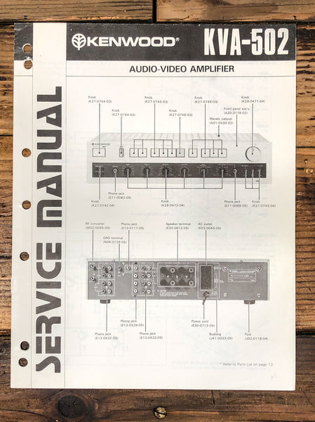 Kenwood KVA-502 AV Amplifier Service Manual *Original*
