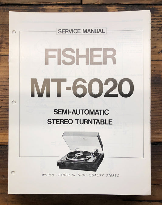 Fisher MT-6020 Record Player / Turntable  Service Manual *Original*