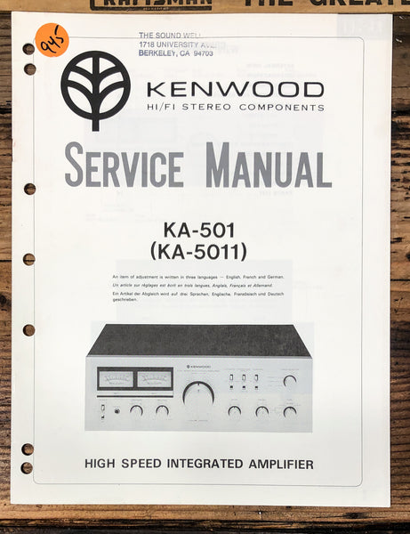 Kenwood KA-501 KA-5011 Amplifier  Service Manual *Original*