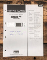 Sansui D-77F Cassette  Service Manual *Original*