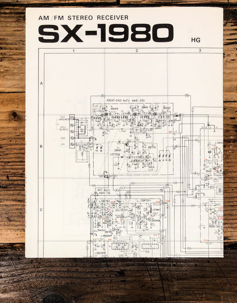 Pioneer SX-1980 HG Receiver Large Fold Out Schematic *Original*