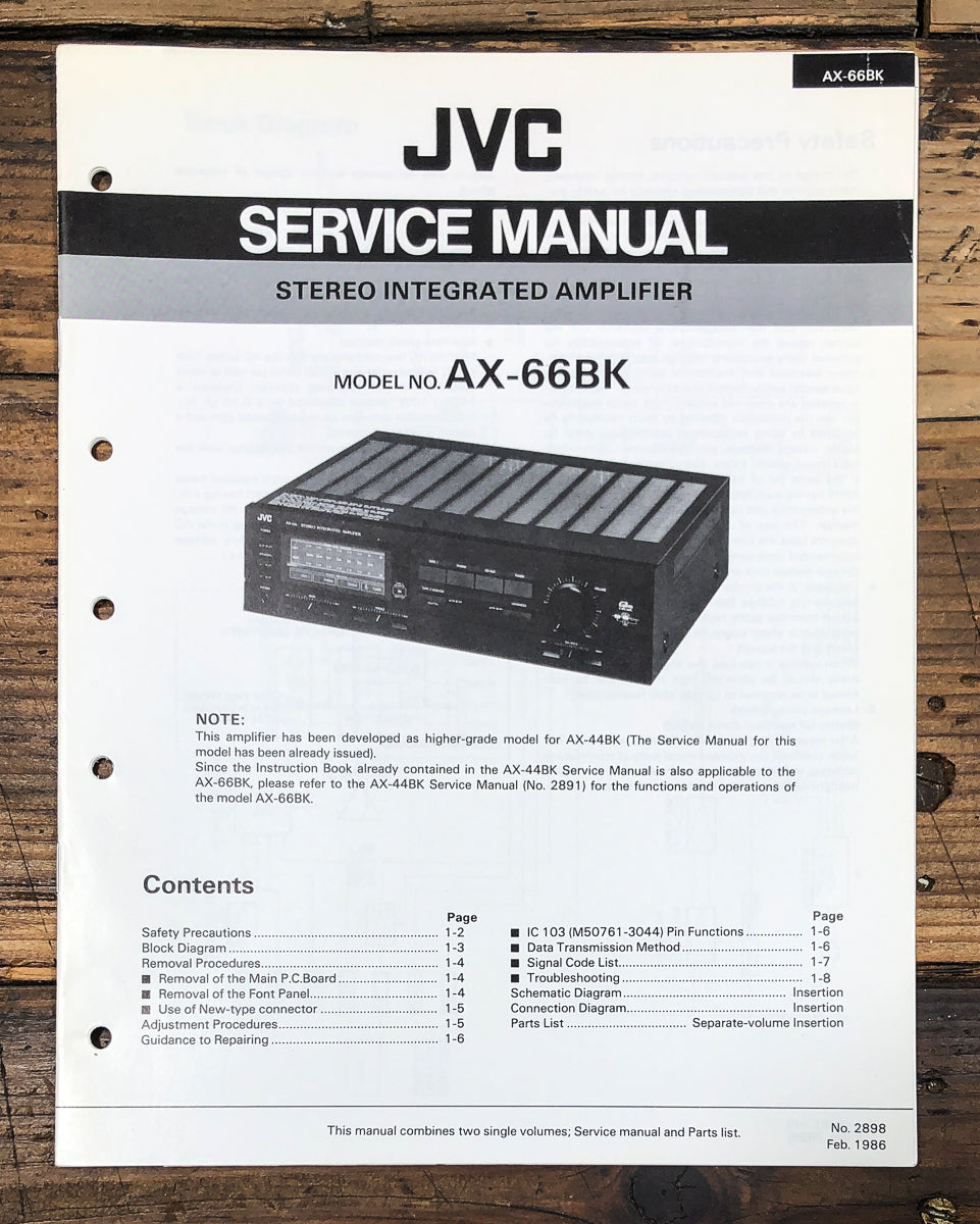 JVC AX-66 Amplifier Service Manual *Original*