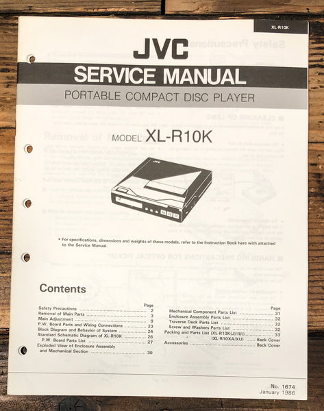 JVC XL-R10K XL-R10 K CD Player Service Manual *Original*
