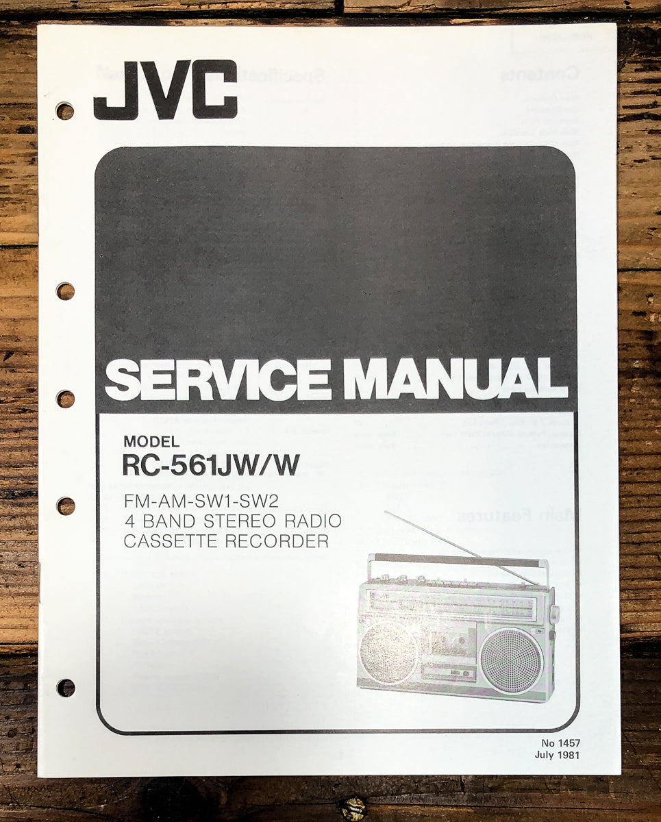 JVC RC-561 Radio Cassette Service Manual *Original*