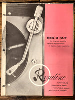 Rek-O-Kut Rondine L-34 -37 B-12H B-12 A-120 A-160  4pg Brochure  *Original*