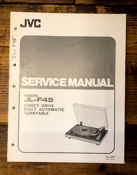 JVC JL-F45 Record Player / Turntable  Service Manual *Original*