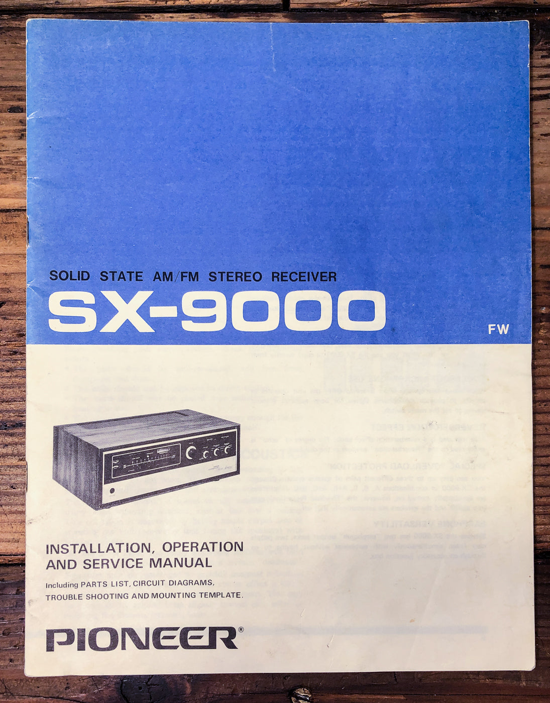 Pioneer SX-9000 Receiver Owner & Service Manual *Original*